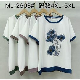 Фотография Футболка женская ML2603 mix р.4XL-5XL "Estima" недорого оптом от прямого поставщика