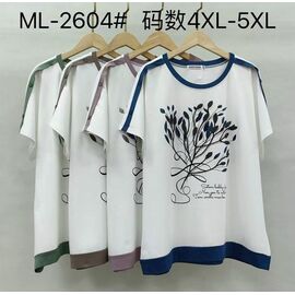 Фотография Футболка женская ML2604 mix р.4XL-5XL "Estima" недорого оптом от прямого поставщика