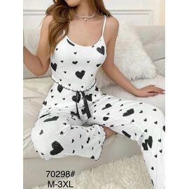 Піжама жіноча 70298 white-black р.M-3XL "Estima" недорого оптом від прямого постачальника