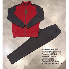Фотография Костюм спортивный мужской TK0106 wine р.M-3XL "AZT" недорого оптом от прямого поставщика