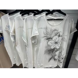 футболка жіноча 0008 white-grey р.one size "Aidin-шик шок" недорого оптом від прямого постачальника