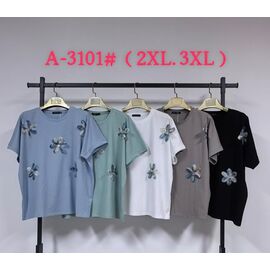 футболка жіноча A3101 mix р.2XL-3XL "Saint Wish" недорого оптом від прямого постачальника