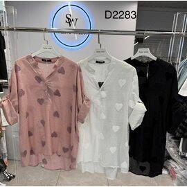 Сорочка жіноча літня D2283 mix р.2XL-3XL "Saint Wish" недорого оптом від прямого постачальника