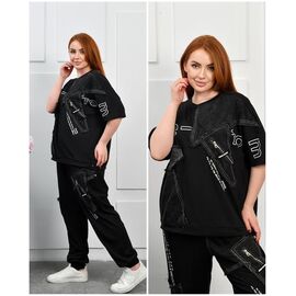 Костюм спортивний жіночий 52001 black р.52-56 "Saint Wish" недорого оптом від прямого постачальника