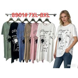 футболка жіноча 8901 white р.7XL-8XL "Estima" недорого оптом від прямого постачальника