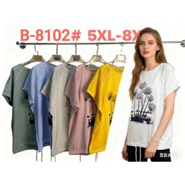 футболка жіноча B8102 yellow р.5XL-8XL "Estima" недорого оптом від прямого постачальника