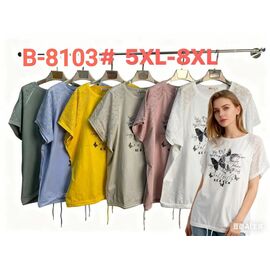 футболка жіноча B8103 l.blue р.5XL-8XL "Estima" недорого оптом від прямого постачальника