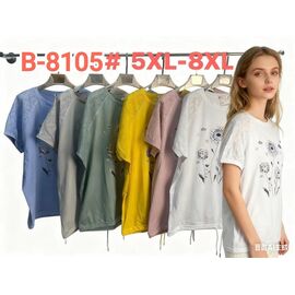футболка жіноча B8105 white р.5XL-8XL "Estima" недорого оптом від прямого постачальника
