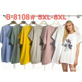 футболка жіноча B8108 powder р.5XL-8XL "Estima" недорого оптом від прямого постачальника