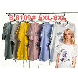 футболка жіноча B8109 olive р.5XL-8XL "Estima" недорого оптом від прямого постачальника