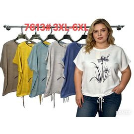 футболка жіноча 7613 blue р.3XL-6XL "Estima" недорого оптом від прямого постачальника