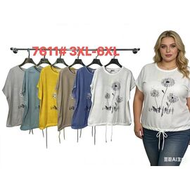 футболка жіноча 7611 yellow р.3XL-6XL "Estima" недорого оптом від прямого постачальника
