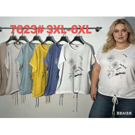 футболка жіноча 7623 grey р.3XL-6XL "Estima" недорого оптом від прямого постачальника