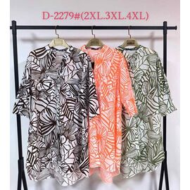 Сукня літня жіноча 2279 brown р.2XL-4XL "Saint Wish" недорого оптом від прямого постачальника