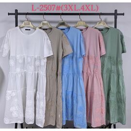 Сукня літня жіноча 2507 mix р.3XL-4XL "Saint Wish" недорого оптом від прямого постачальника