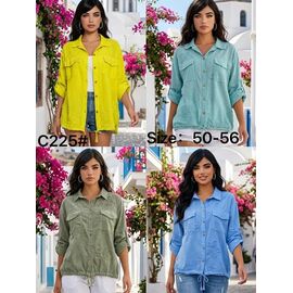 Сорочка жіноча літня C225 l.blue р.50-56 "Estima" недорого оптом від прямого постачальника