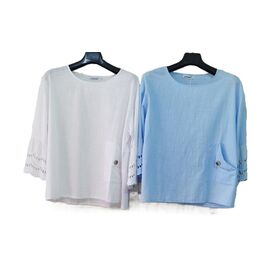 Жіноча блузка 416 l.blue р.XL-4XL "Estima" недорого оптом від прямого постачальника