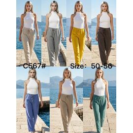 Штани жіночі літні C567 brown р.50-56 "Estima" недорого оптом від прямого постачальника