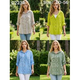 Сорочка жіноча літня C223 l.blue р.50-56 "Estima" недорого оптом від прямого постачальника