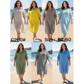 Сукня літня жіноча C260 beige р.54-60 "Estima" недорого оптом від прямого постачальника