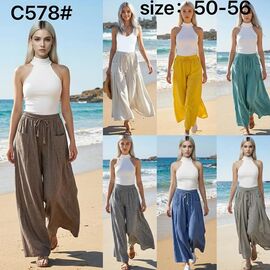 Штани жіночі літні C578 yellow р.50-56 "Estima" недорого оптом від прямого постачальника