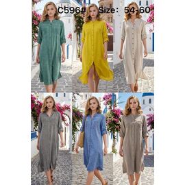 Сукня літня жіноча C596 yellow р.54-60 "Estima" недорого оптом від прямого постачальника