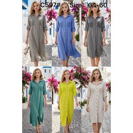 Сукня літня жіноча C597 yellow р.54-60 "Estima" недорого оптом від прямого постачальника