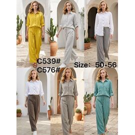 Костюм жіночий C539 white-brown р.50-56 "Estima" недорого оптом від прямого постачальника