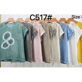 футболка жіноча C517 green р.52-58 "Estima" недорого оптом від прямого постачальника