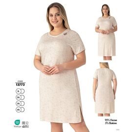 Нічня жіноча 13773 beige р.XL-4XL "Cotpark" недорого оптом від прямого постачальника