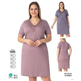 Нічня жіноча 13396 grey р.2XL-5XL "Cotpark" недорого оптом від прямого постачальника