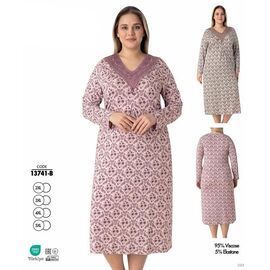 Нічня жіноча 13741B pink р.2XL-5XL "Cotpark" недорого оптом від прямого постачальника