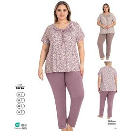 Піжама легка жіноча 14726 pink р.2XL-5XL "Cotpark" недорого оптом від прямого постачальника