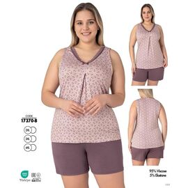 Піжама легка жіноча 17370B powder р.2XL-4XL "Cotpark" недорого оптом від прямого постачальника