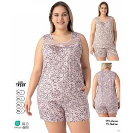 Піжама легка жіноча 17369 pink р.2XL-5XL "Cotpark" недорого оптом від прямого постачальника