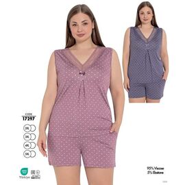 Піжама легка жіноча 17297 pink р.2XL-5XL "Cotpark" недорого оптом від прямого постачальника