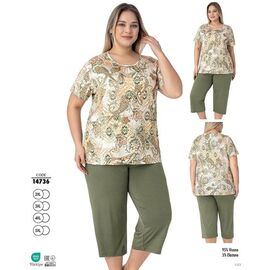 Піжама легка жіноча 14736 olive р.2XL-5XL "Cotpark" недорого оптом від прямого постачальника