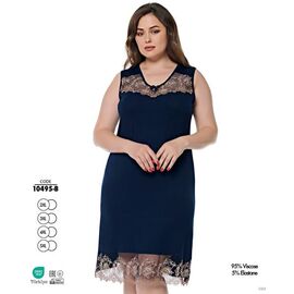 Нічня жіноча 10495B navy р.2XL-5XL "Cotpark" недорого оптом від прямого постачальника