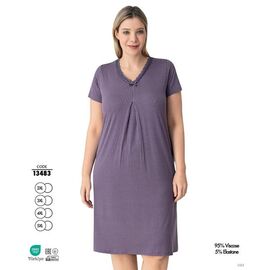 Нічня жіноча 13483 violet р.2XL-5XL "Cotpark" недорого оптом від прямого постачальника