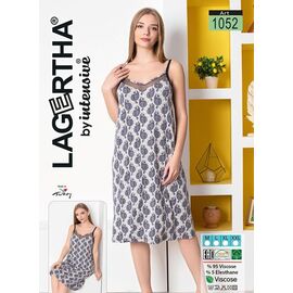 Нічня жіноча 1052 white-grey р.M-2XL "Cotpark" недорого оптом від прямого постачальника