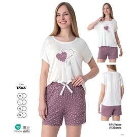 Піжама легка жіноча 17365 white-pink р.M-2XL "Cotpark" недорого оптом від прямого постачальника