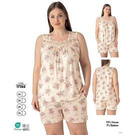 Піжама легка жіноча 17366 beige р.2XL-5XL "Cotpark" недорого оптом від прямого постачальника