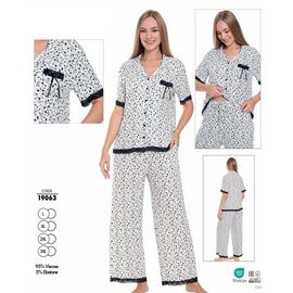 Піжама легка жіноча 19063 white р.L-3XL "Cotpark" недорого оптом від прямого постачальника