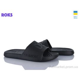 Фотография Шлепки мужские пляжные Лето 131 чорний (8 пар р.40-46) "Roks" недорого оптом от прямого поставщика