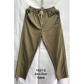 Штани спортивні чоловічі 1412-2 khaki р.2XL-7XL "WELL" недорого оптом від прямого постачальника
