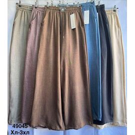 Фотография Штаны женские летние 49045 brown р.46-50 "WELL" недорого оптом от прямого поставщика