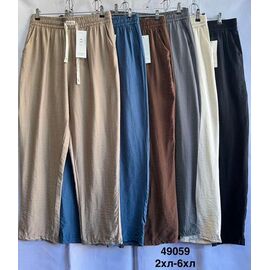 Фотография Штаны женские летние 49059 l.beige р.48-56 "WELL" недорого оптом от прямого поставщика