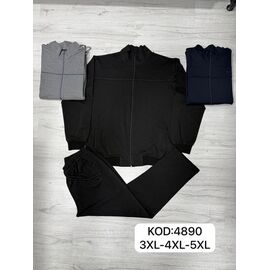 Костюм спортивний чоловічий 4890-1 black р.3XL-5XL "ROLADA" недорого оптом від прямого постачальника