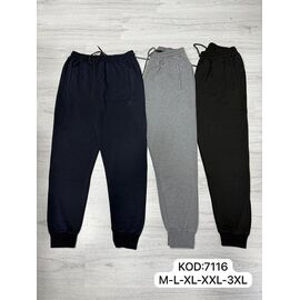 Штани спортивні чоловічі 7116-1 black р.M-3XL "ROLADA" недорого оптом від прямого постачальника