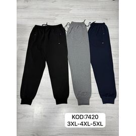 Штани спортивні чоловічі 7420 black р.3XL-5XL "ROLADA" недорого оптом від прямого постачальника